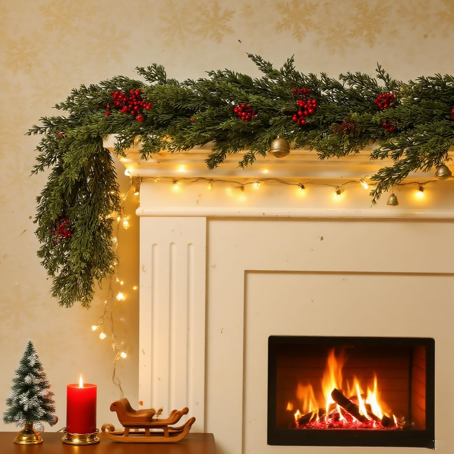 Rattan Plant Basket - Tanaman Buatan Pohon Natal Daun Cypress