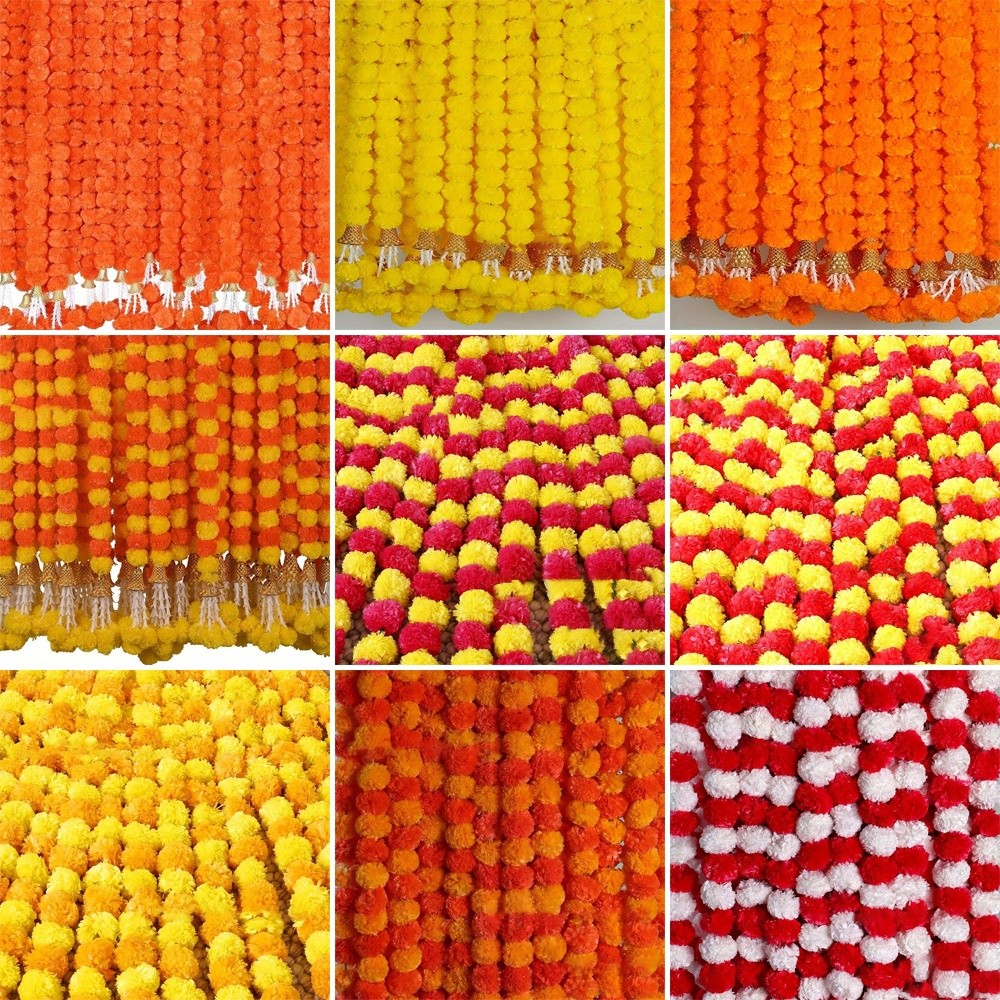 Home Decor Indonesia - Karangan Bunga Marigold Buatan Untaian Panjang