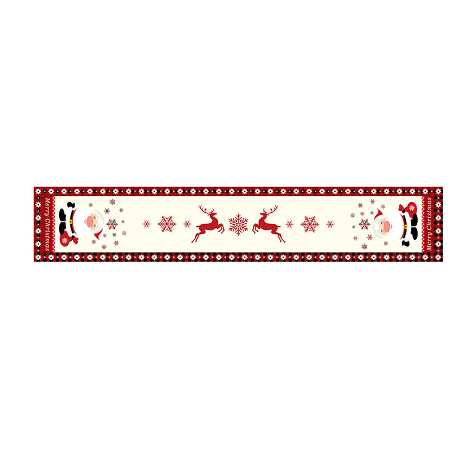 Linen Table Runner - Taplak Meja Natal Bermotif Bunga yang