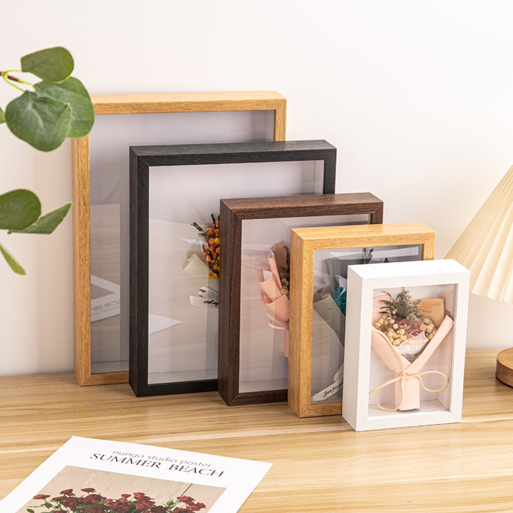 Bamboo Photo Frame - Bingkai Kotak Bayangan Multi-ukuran Tahan Lama,