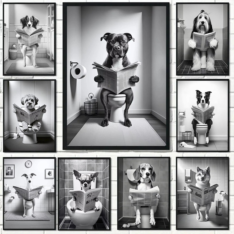 Home Decor Magazine - (1 Buah Tanpa Bingkai) Anjing Hewan