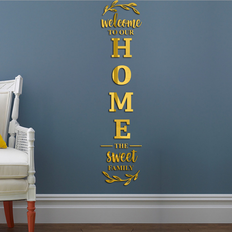 Stiker dinding cermin 3D huruf - Home Decor Y2K ulasan dan harga