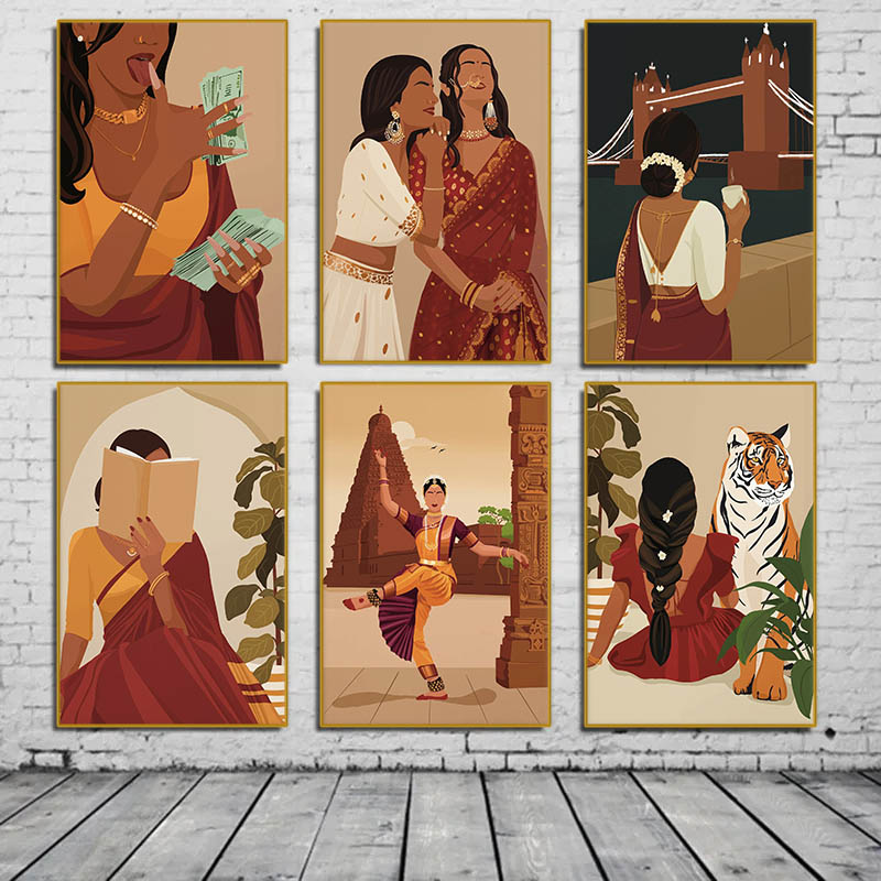 Wanita India Berbaju Saree Mem - Home Decor Indonesia ulasan dan harga
