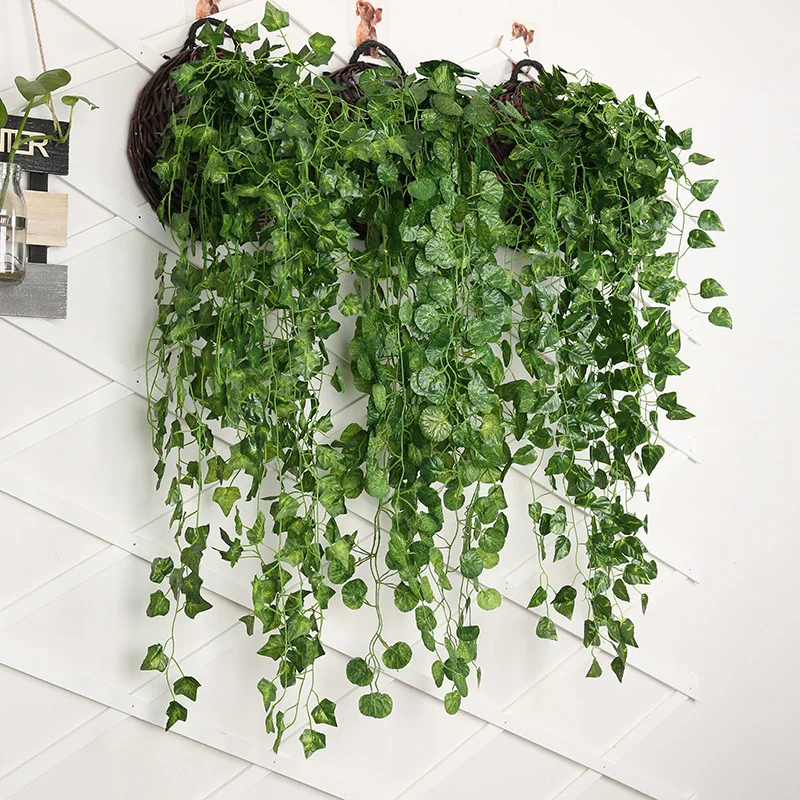 90Cm Buatan Hijau Lobak Hiasan - Rattan Plant Basket ulasan dan harga