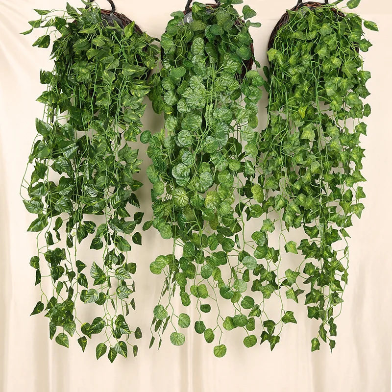 90Cm Buatan Hijau Lobak Hiasan - Rattan Plant Basket ulasan dan harga