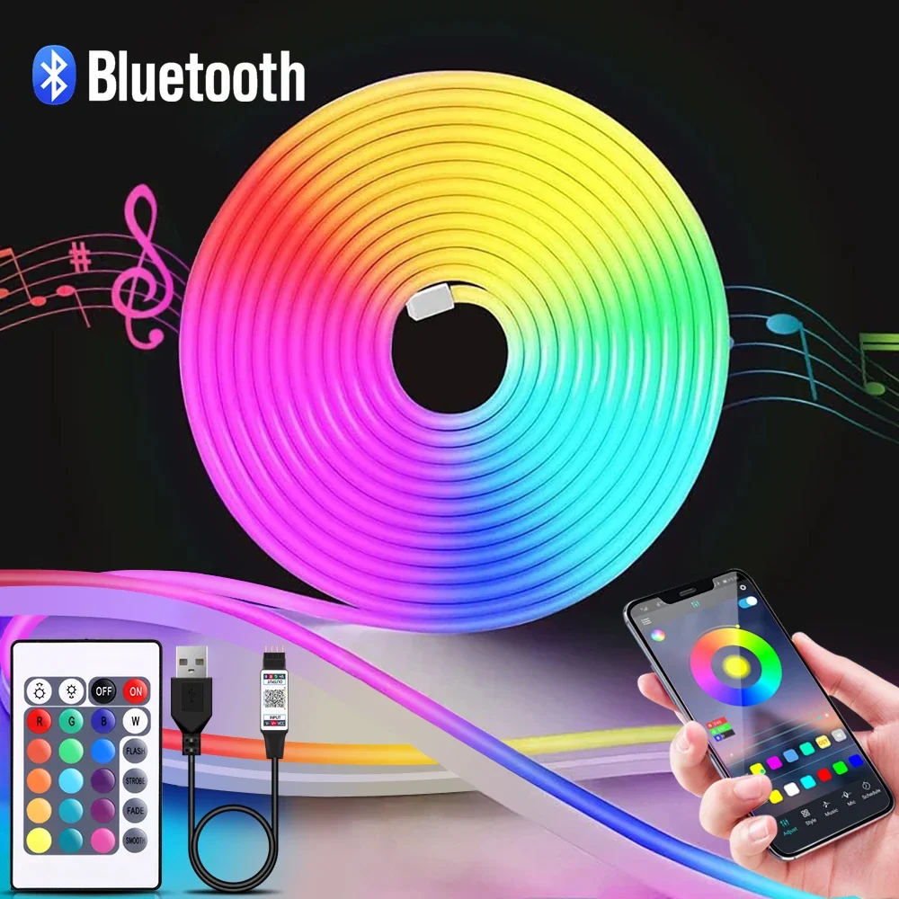 Lampu Strip LED Neon RGB 1-5m  - Home Decor Free App ulasan dan harga